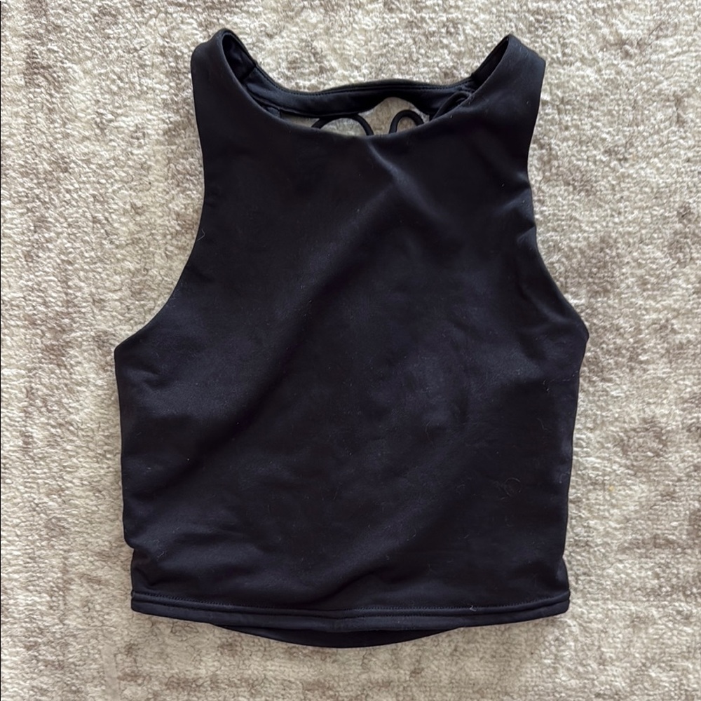 ALO Yoga Black Criss Cross Back Crop